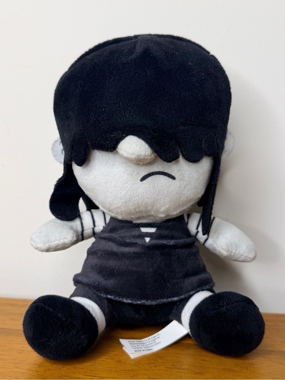 Nickelodeon Lucy Loud Plush Black White Stuffed Animal Toy The Loud House 7"